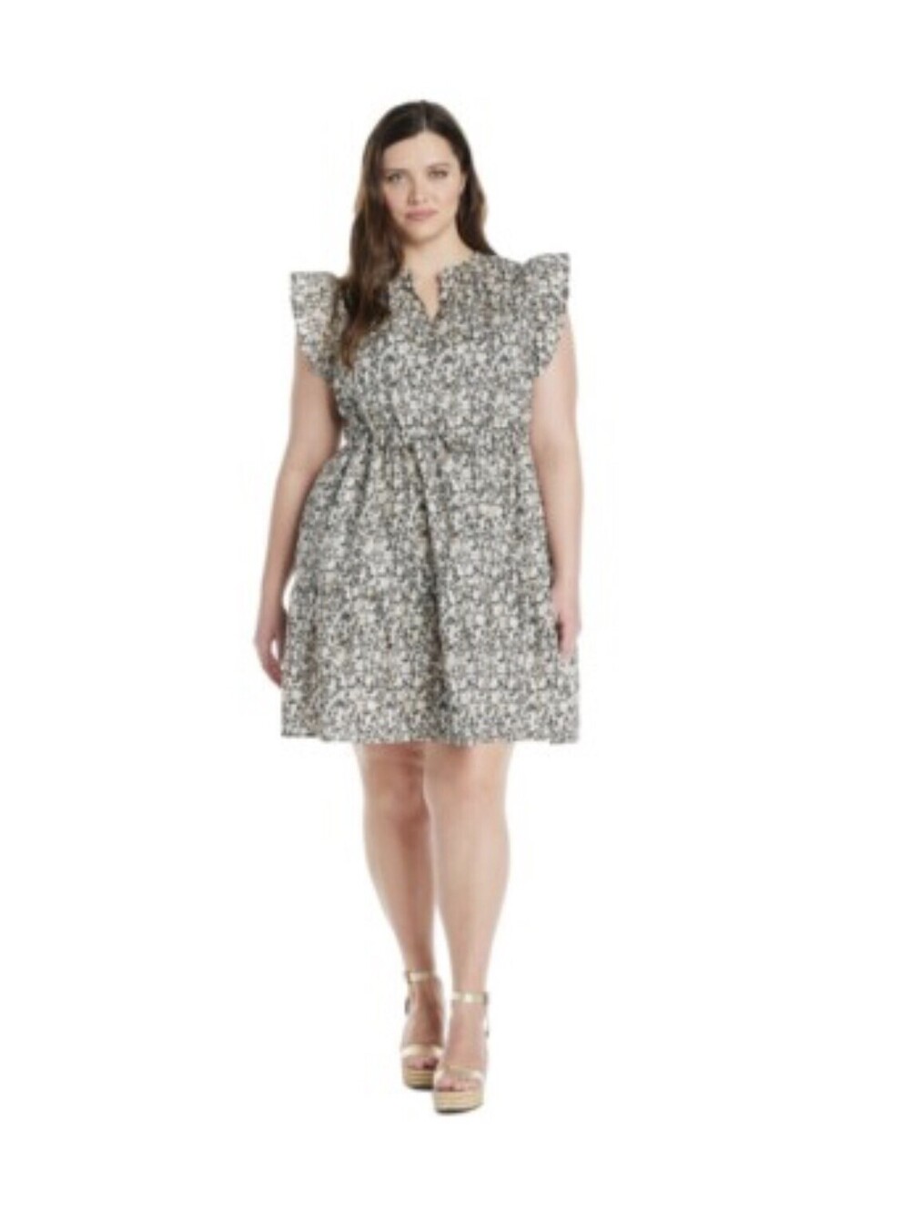 NWT Women’s Floral Ruffle Mini Dress XL Boho Summer Casual Fit & Flare V‑Neck